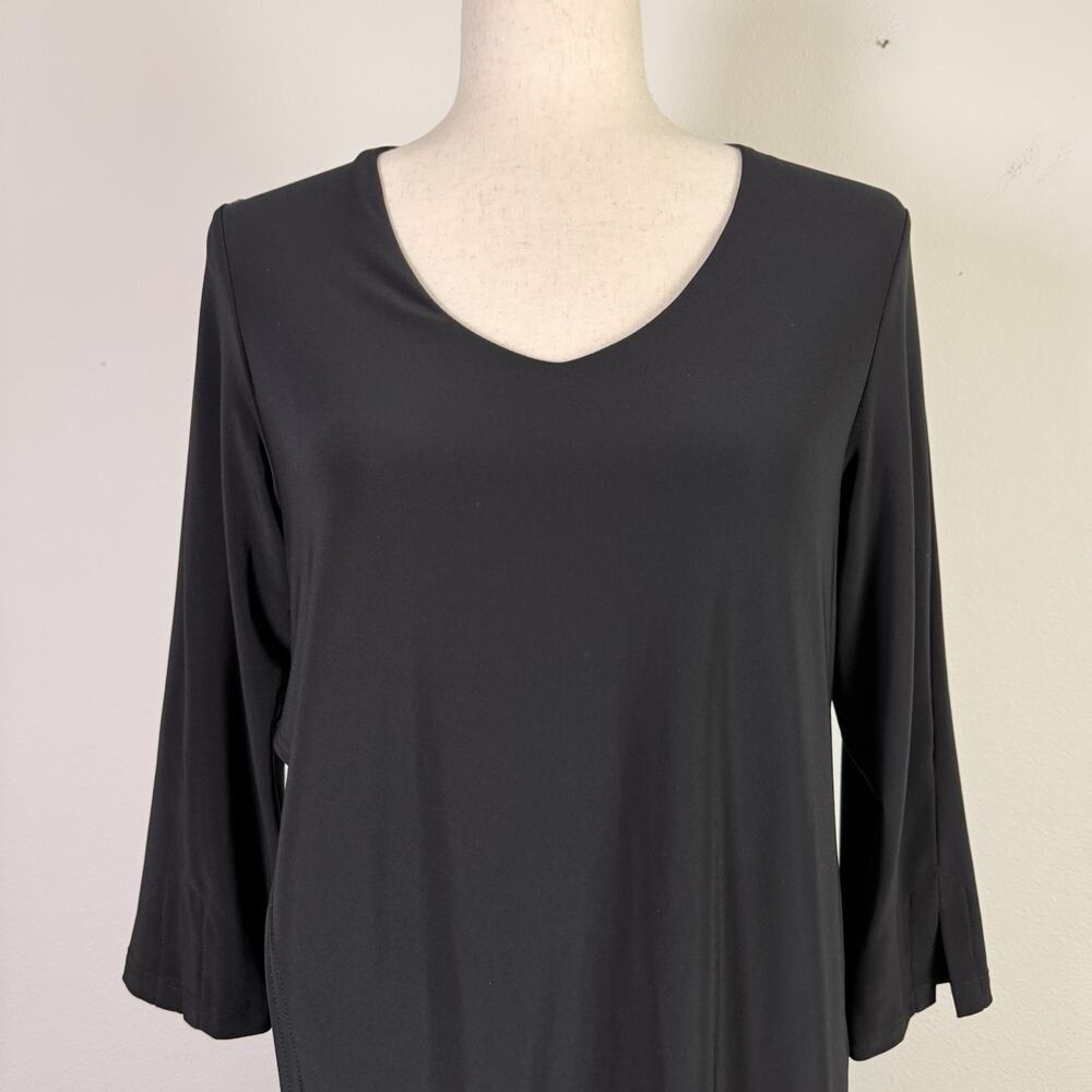 Sympli Tunic Top Asymmetrical Women's 10 Black Stretch Quiet‎ Luxury Comfort - Picture 2 of 14